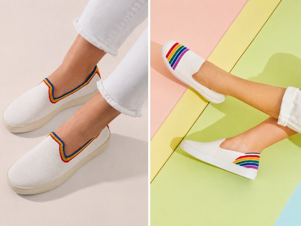 Rothy’s Rare 2020 & 2019 Rainbow Pride Limited Edition Slip On Sneakers Bundle